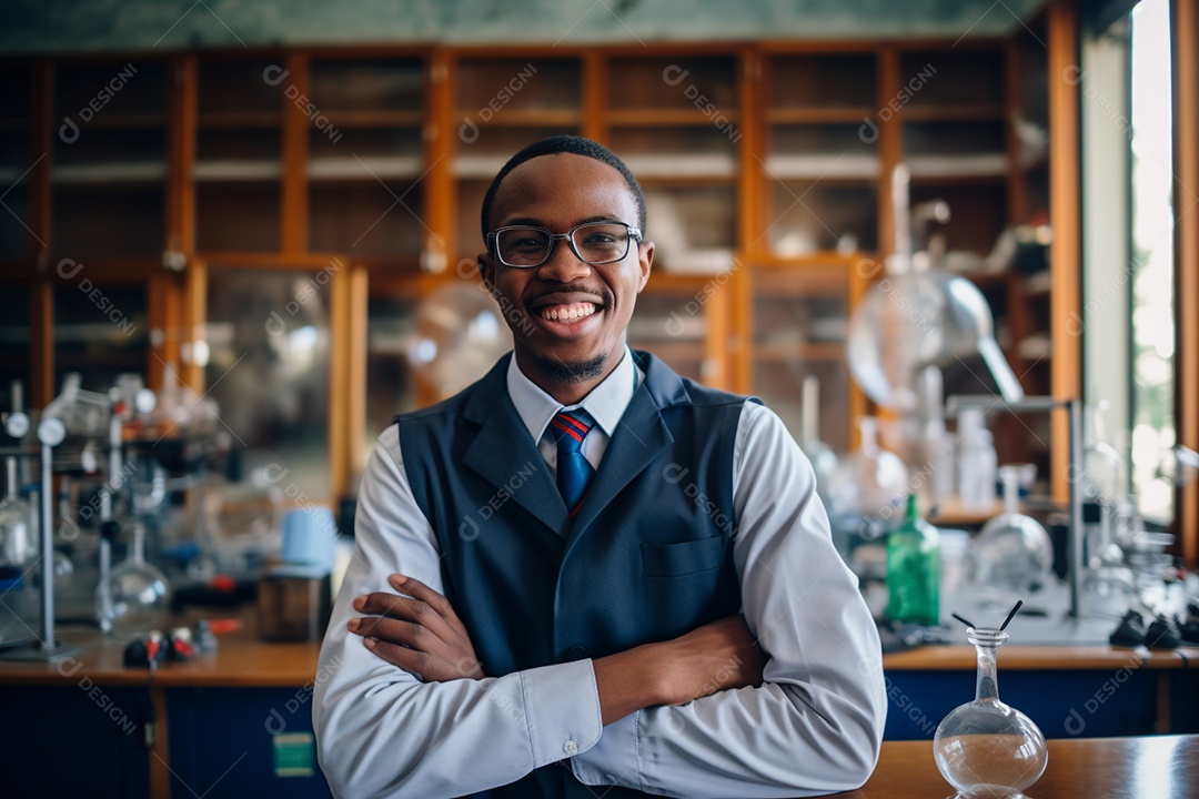 Professor negro em Nairóbi inspirando mentes jovens com a ciência