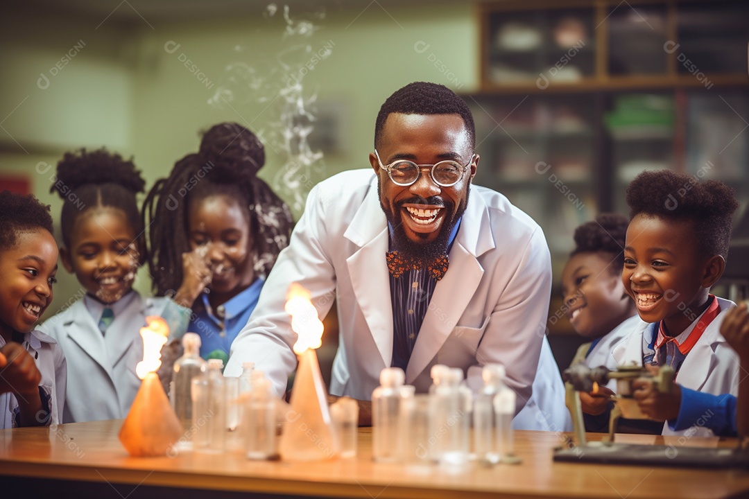 Professor negro em Nairóbi inspirando mentes jovens com a ciência