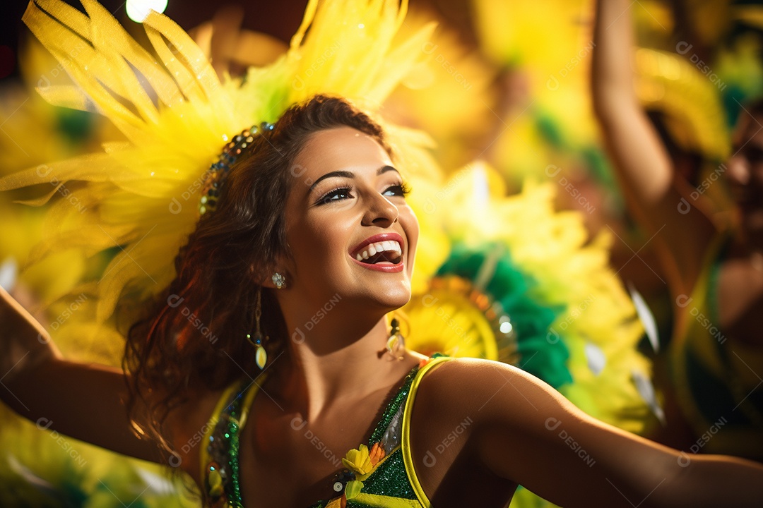 Dançarina caucasiana no Rio, apresentando graciosamente o samba