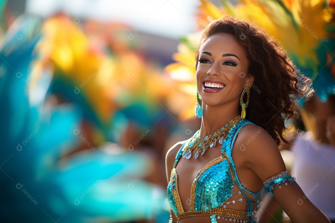 Dançarina caucasiana no Rio, apresentando graciosamente o samba