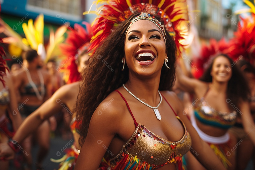 Dançarina caucasiana no Rio, apresentando graciosamente o samba