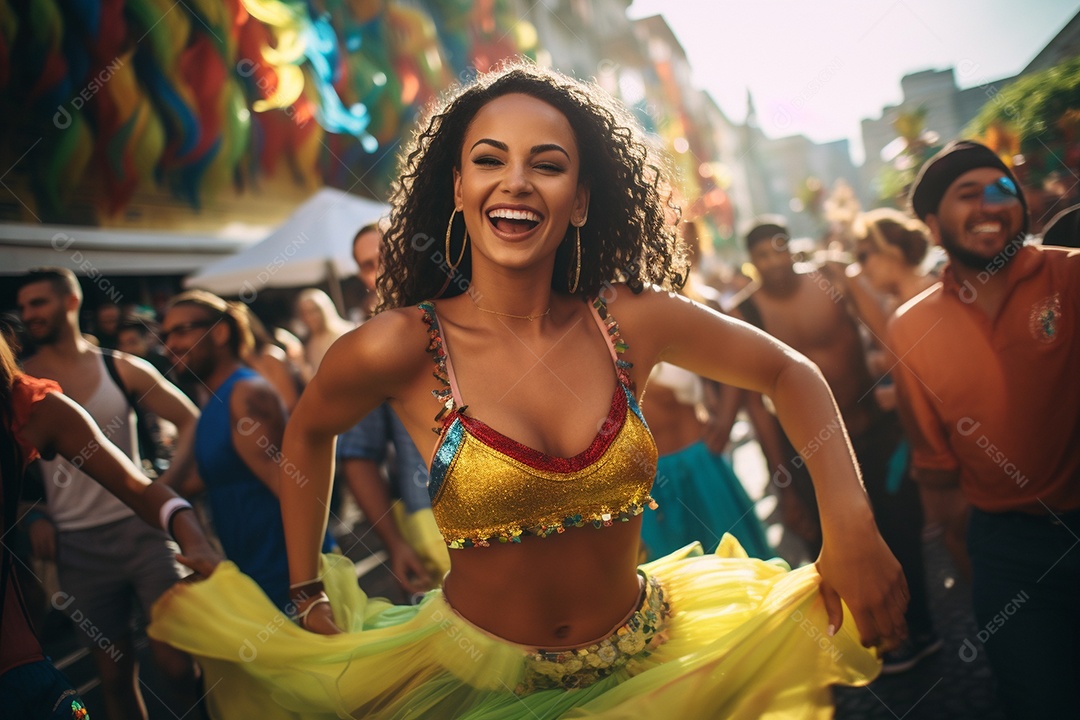 Dançarina caucasiana no Rio, apresentando graciosamente o samba