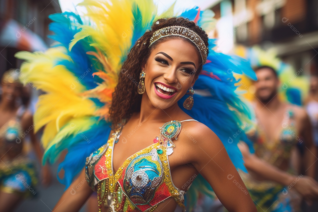 Dançarina caucasiana no Rio, apresentando graciosamente o samba