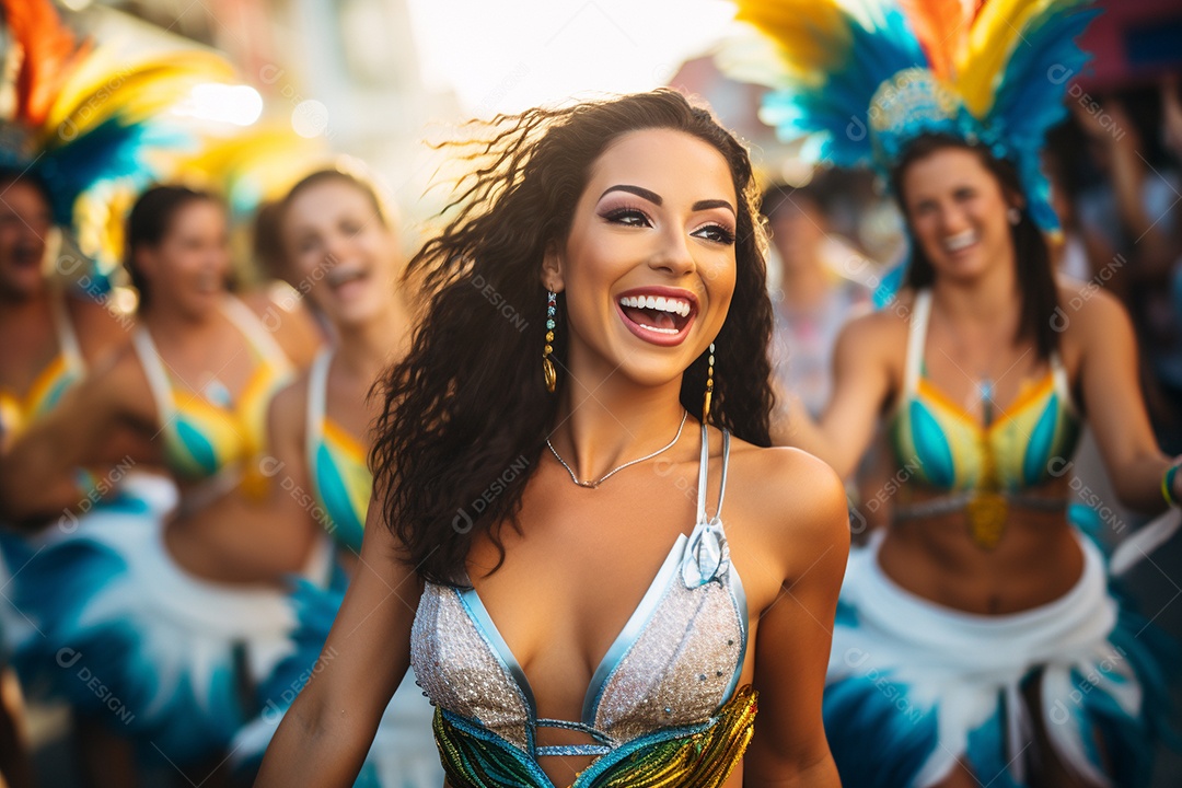 Dançarina caucasiana no Rio, apresentando graciosamente o samba