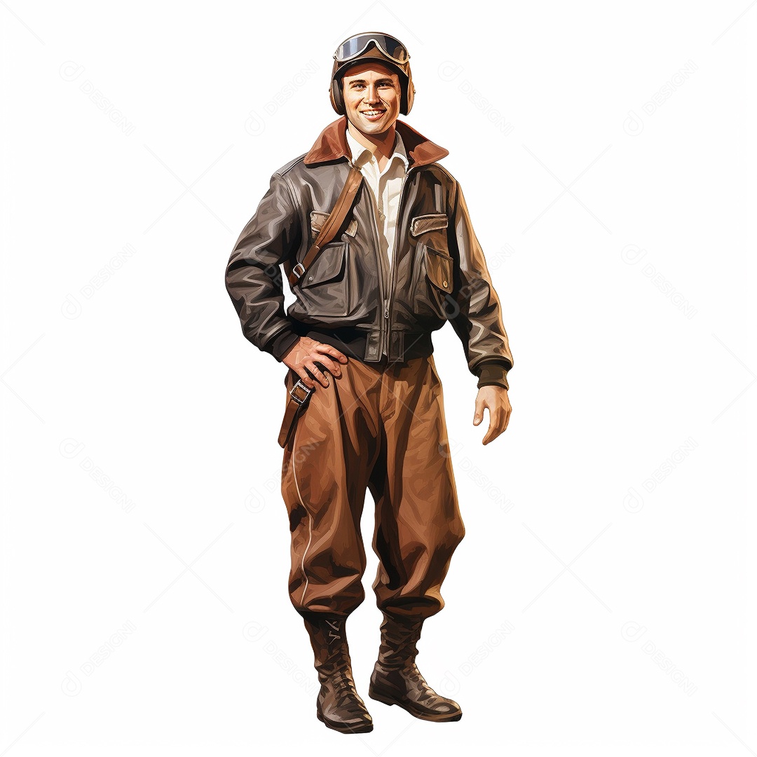 Homem com uniforme de piloto