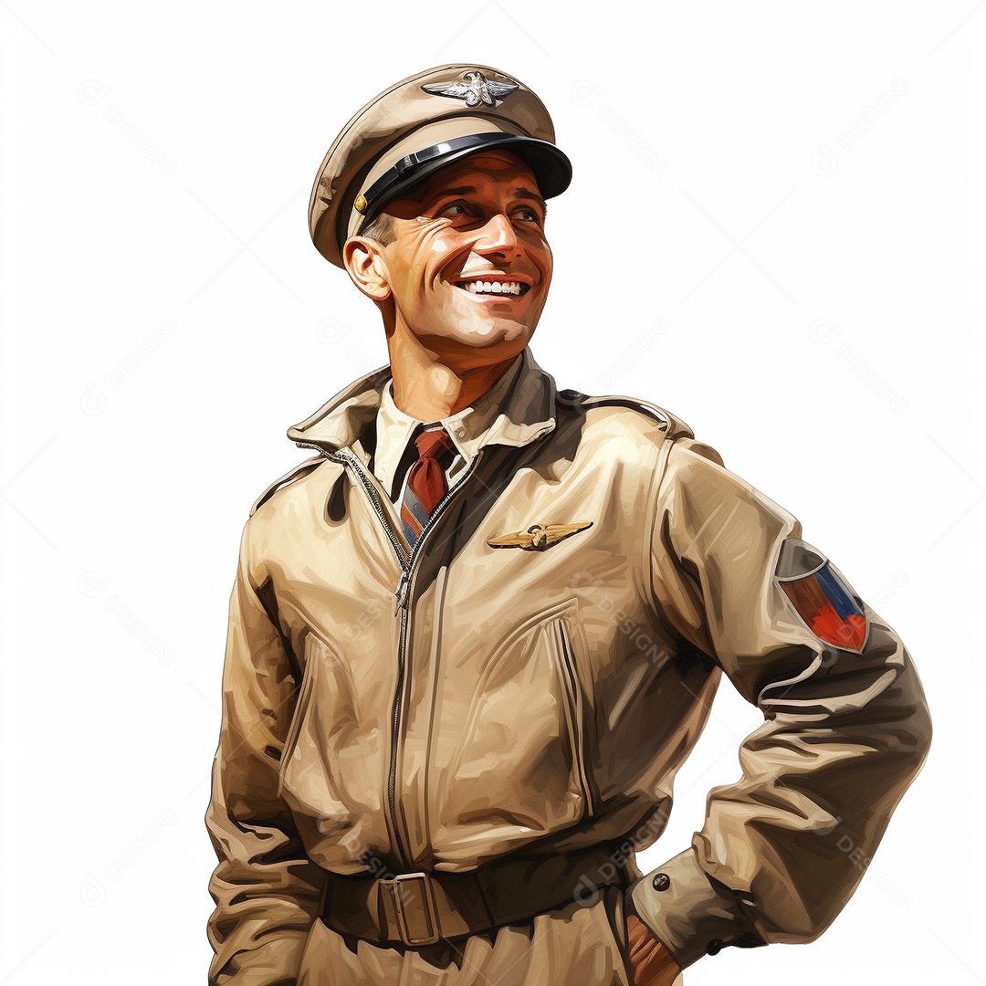 Homem com uniforme de piloto