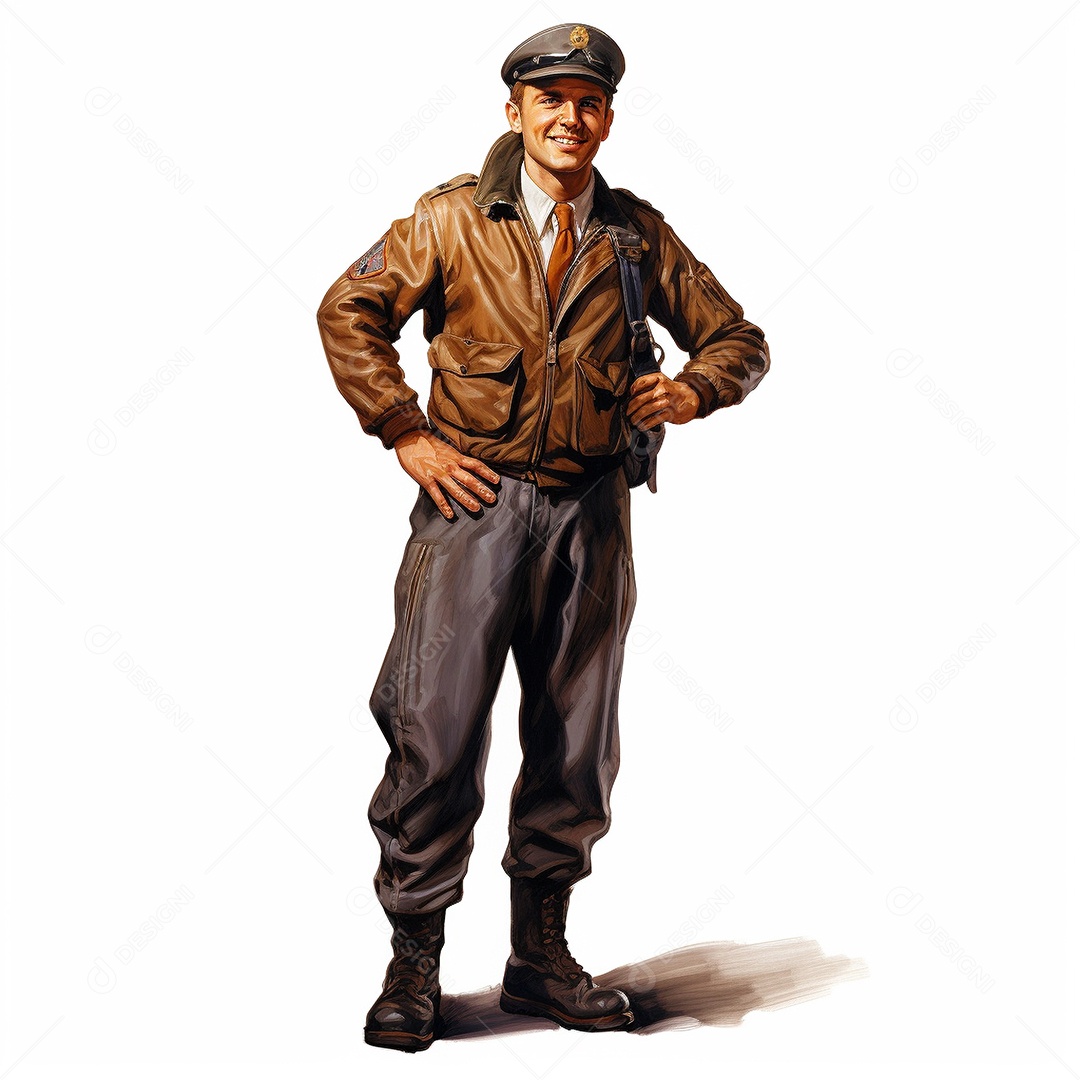 Homem com uniforme de piloto