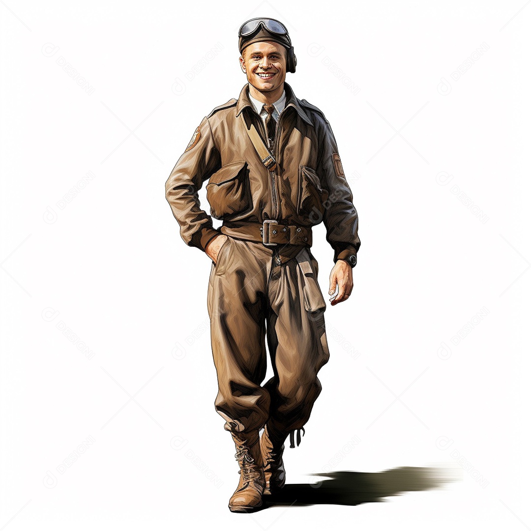 Homem com uniforme de piloto