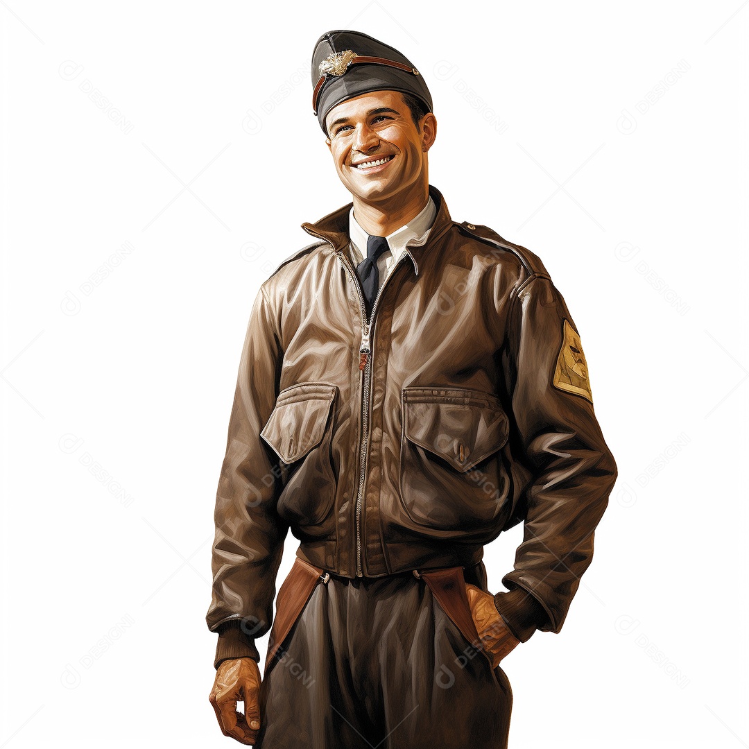 Homem com uniforme de piloto