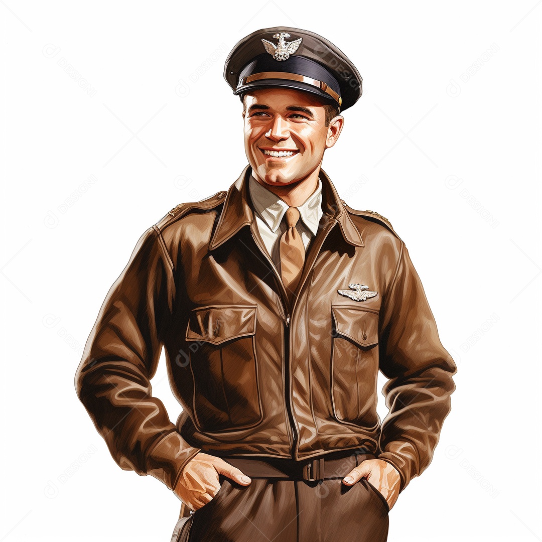 Homem com uniforme de piloto