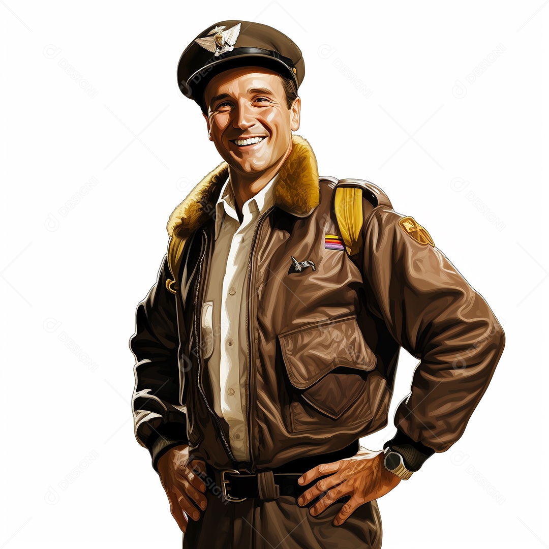 Homem com uniforme de piloto