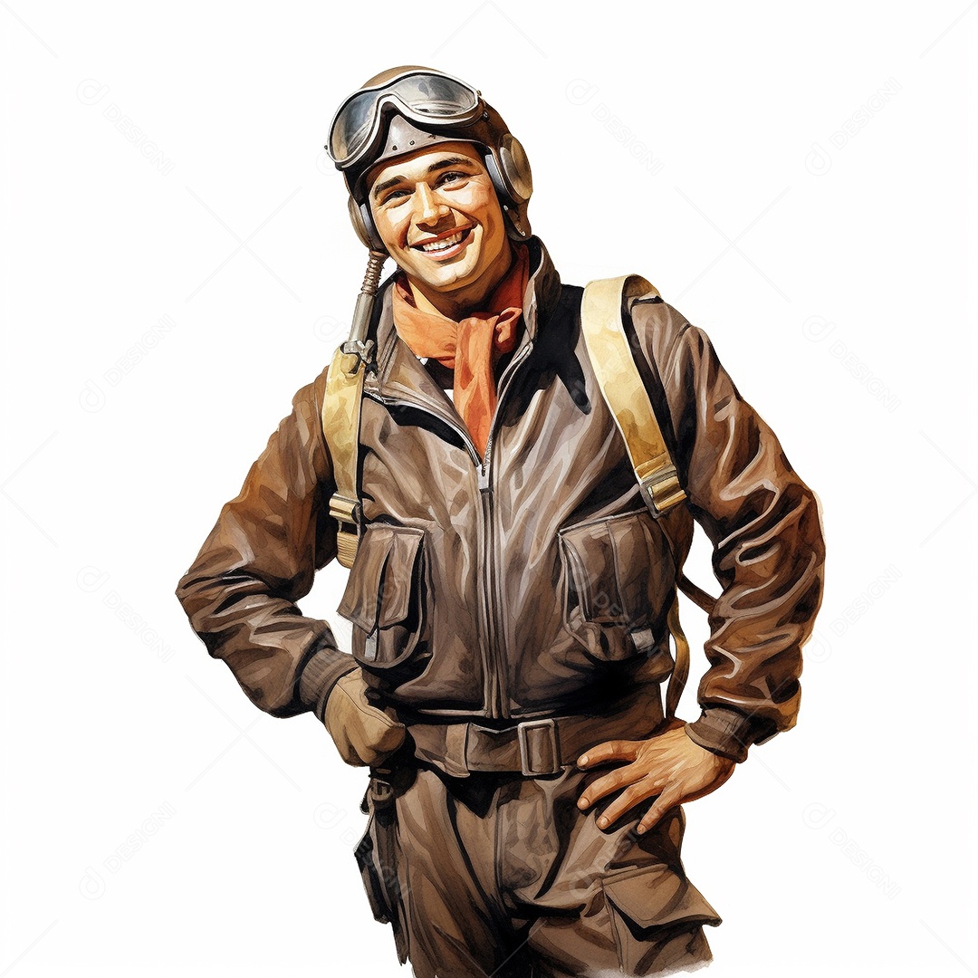 Homem com uniforme de piloto