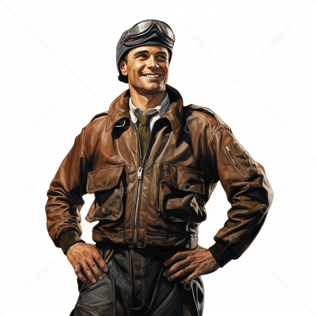 Homem com uniforme de piloto