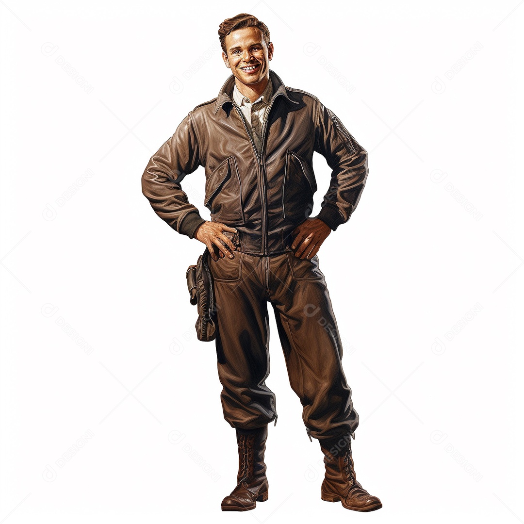 Homem com uniforme de piloto