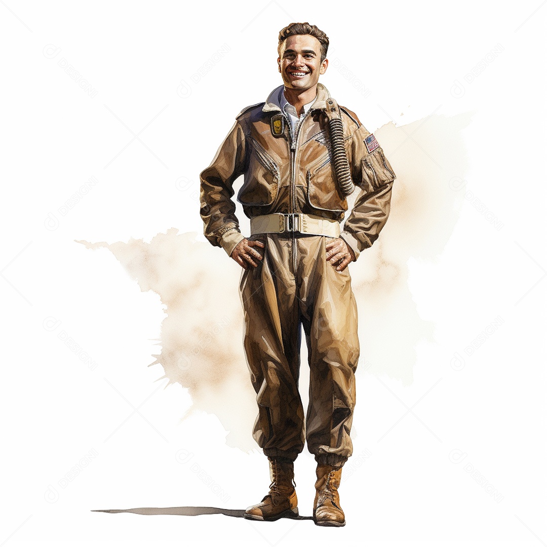 Homem com uniforme de piloto