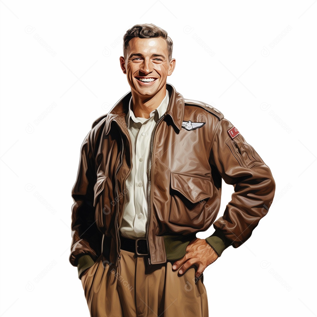 Homem com uniforme de piloto