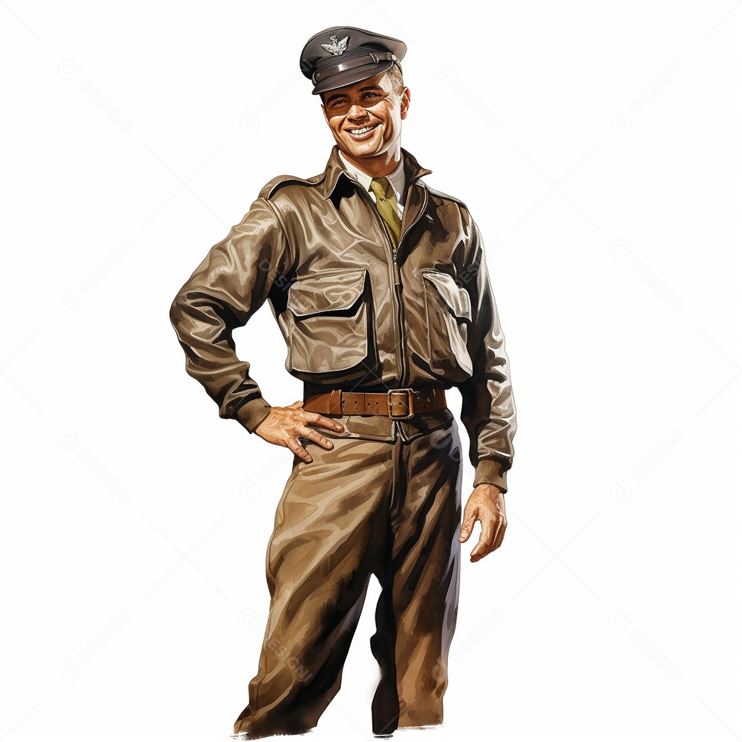 Homem com uniforme de piloto