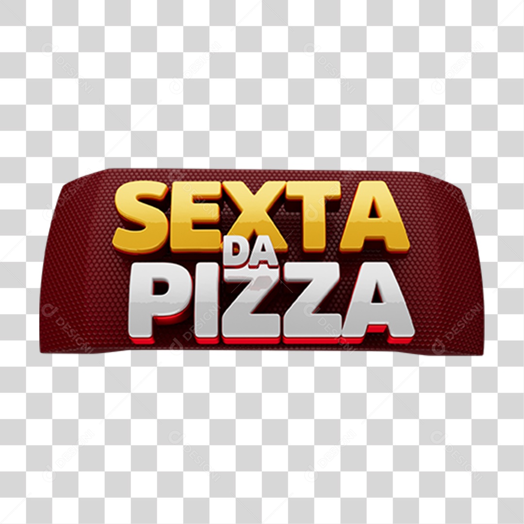 Selo 3D Sexta da Pizza PNG Transparente