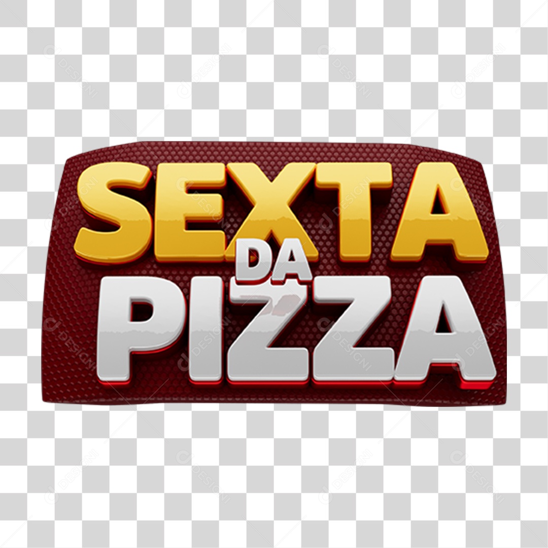 Selo 3D Sexta da Pizza PNG Transparente