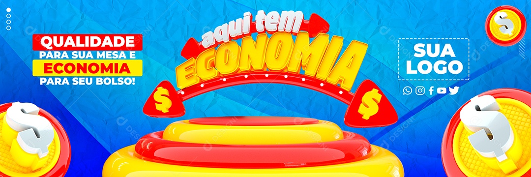 Carrossel Aqui tem Economia Achocolatado Toddy Original Farinha de Trigo Sol Tradicional Social Media PSD Editável