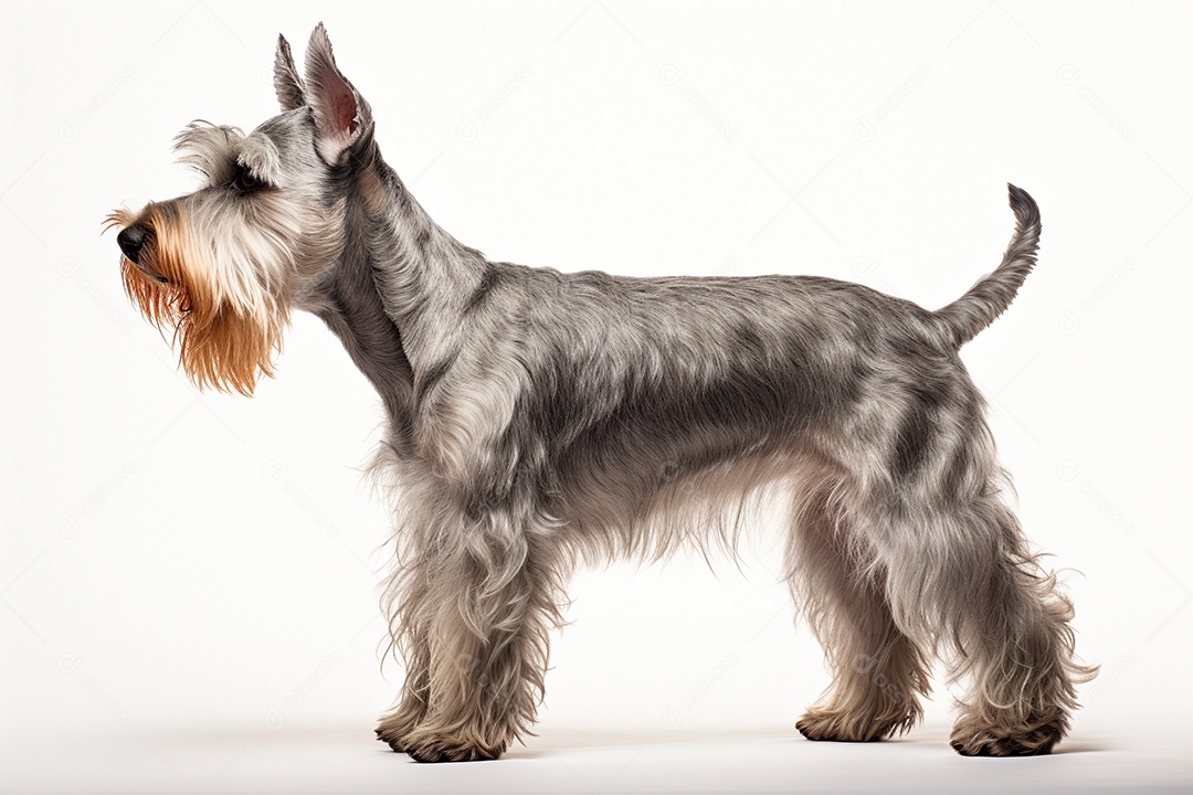 Um cachorro Schnauzer Miniatura
