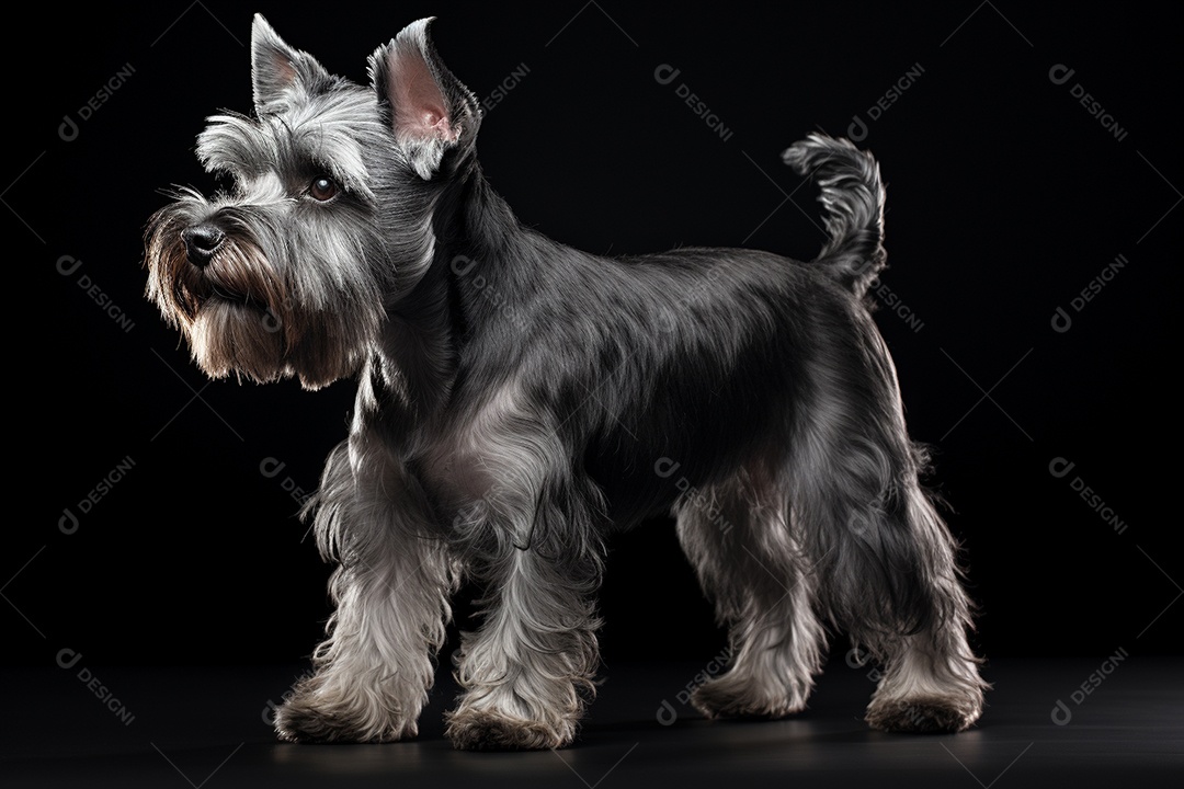 Um cachorro Schnauzer Miniatura