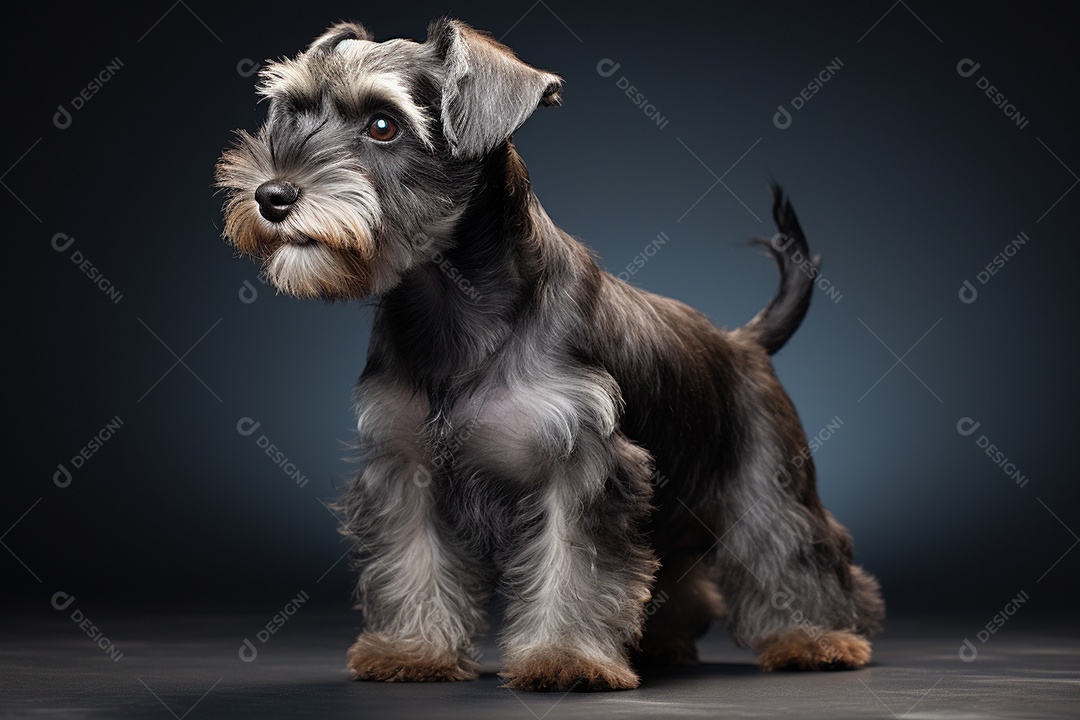 Um cachorro Schnauzer Miniatura