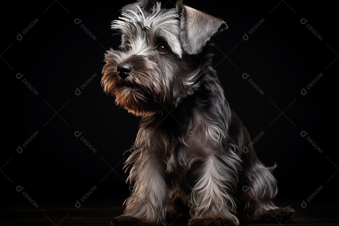 Um cachorro Schnauzer Miniatura