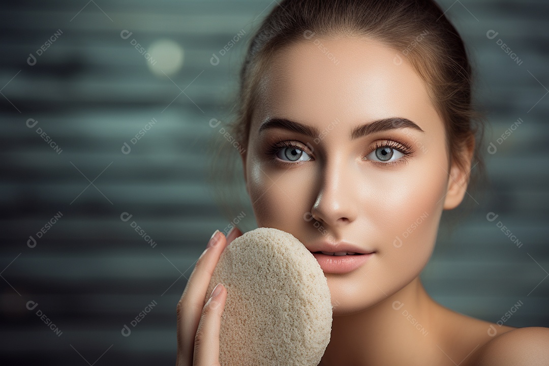 Uma linda jovem com pele impecável