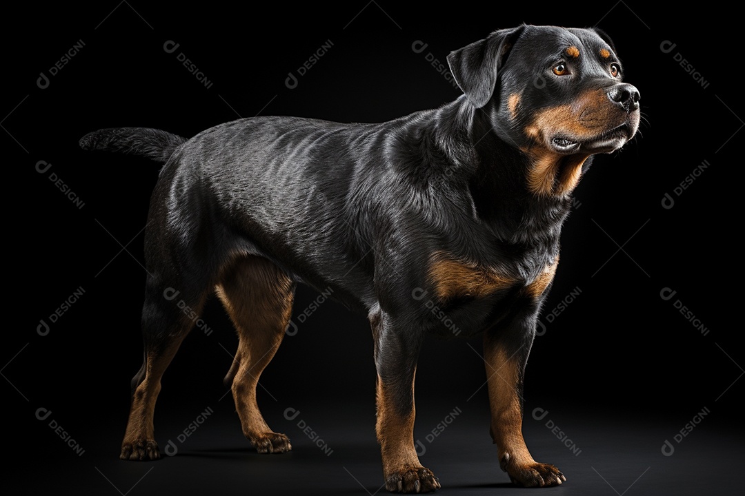 Um cachorro rottweiler