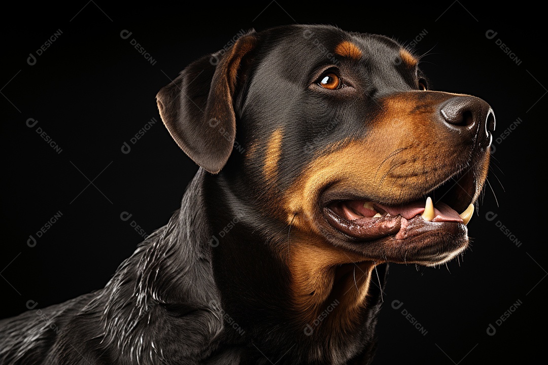Um cachorro rottweiler
