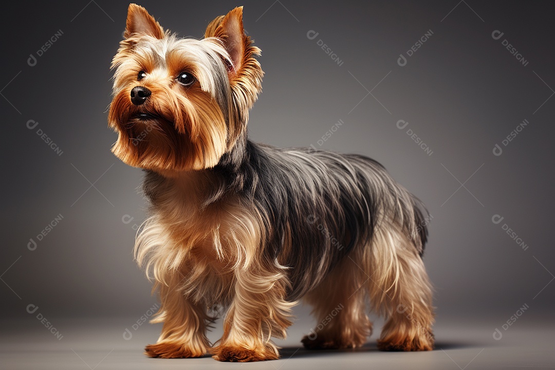 Um cachorro Yorkshire Terrier