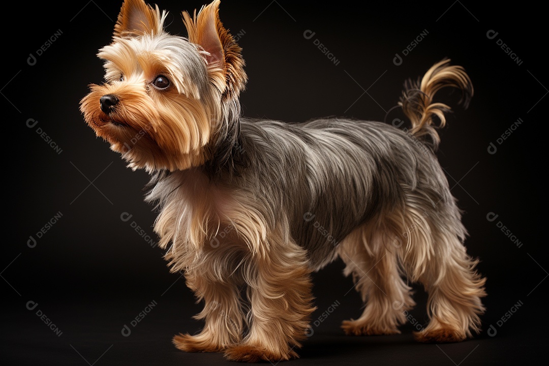 Um cachorro Yorkshire Terrier