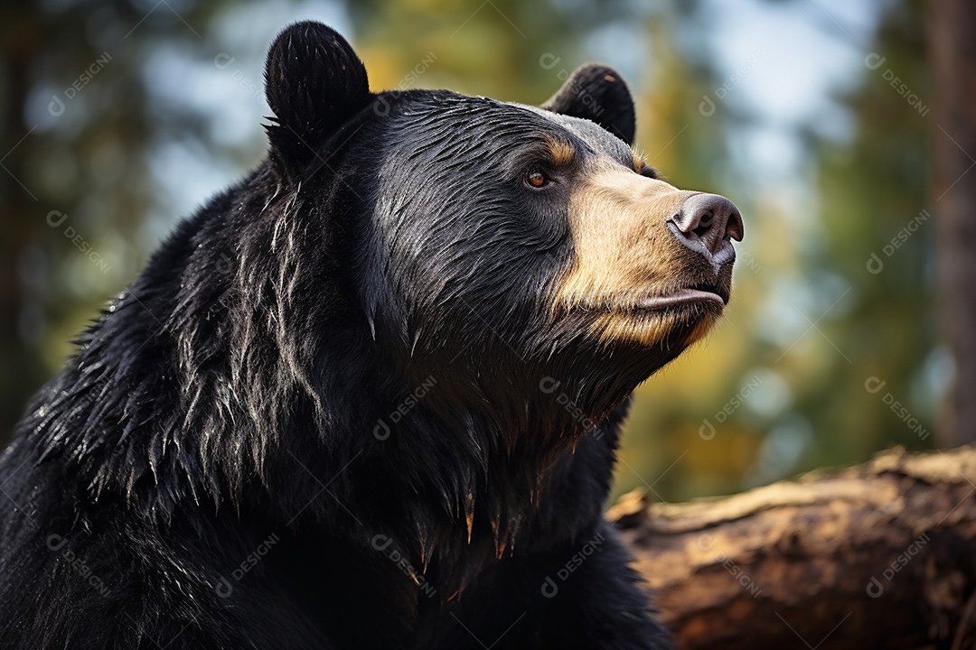 Urso preto em um habitat natural