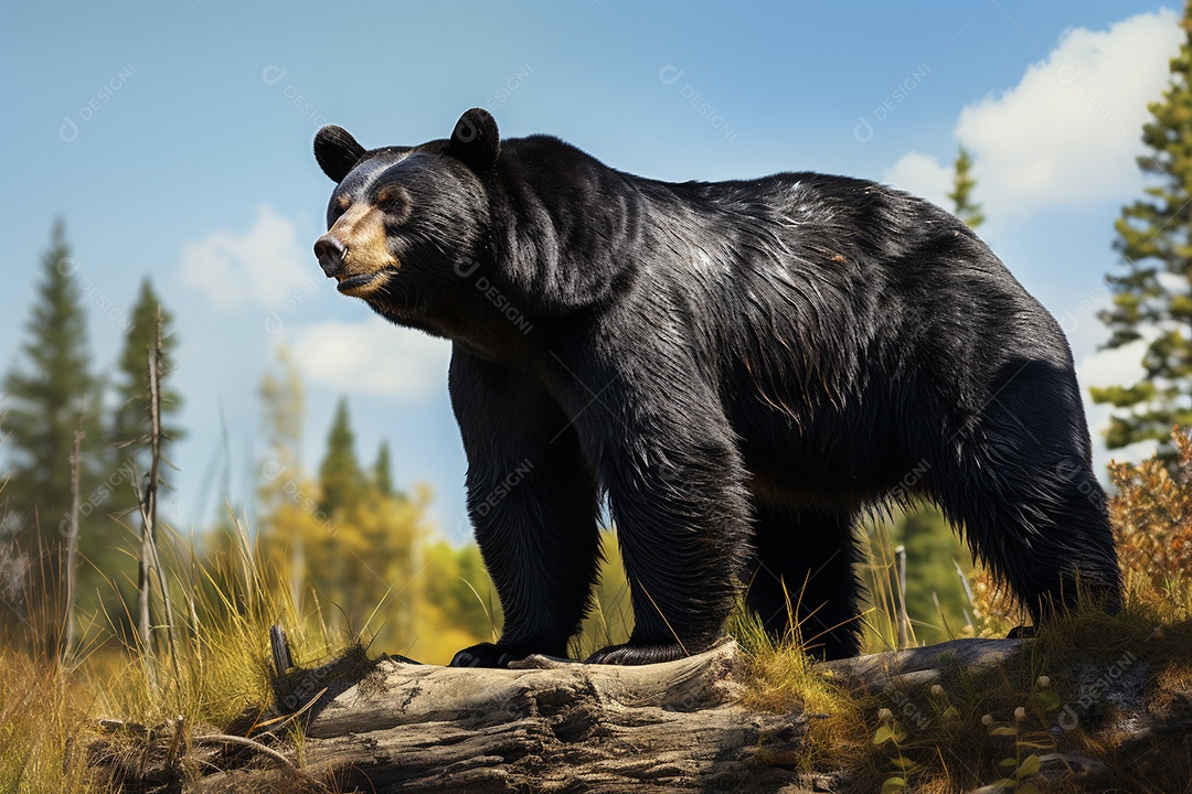 Urso preto em um habitat natural