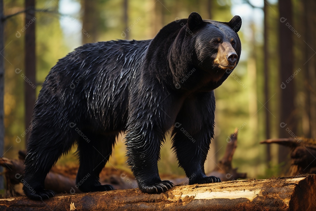 Urso preto em um habitat natural