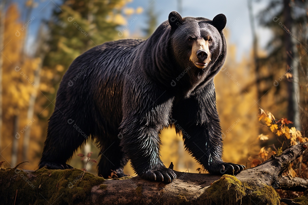 Urso preto em um habitat natural