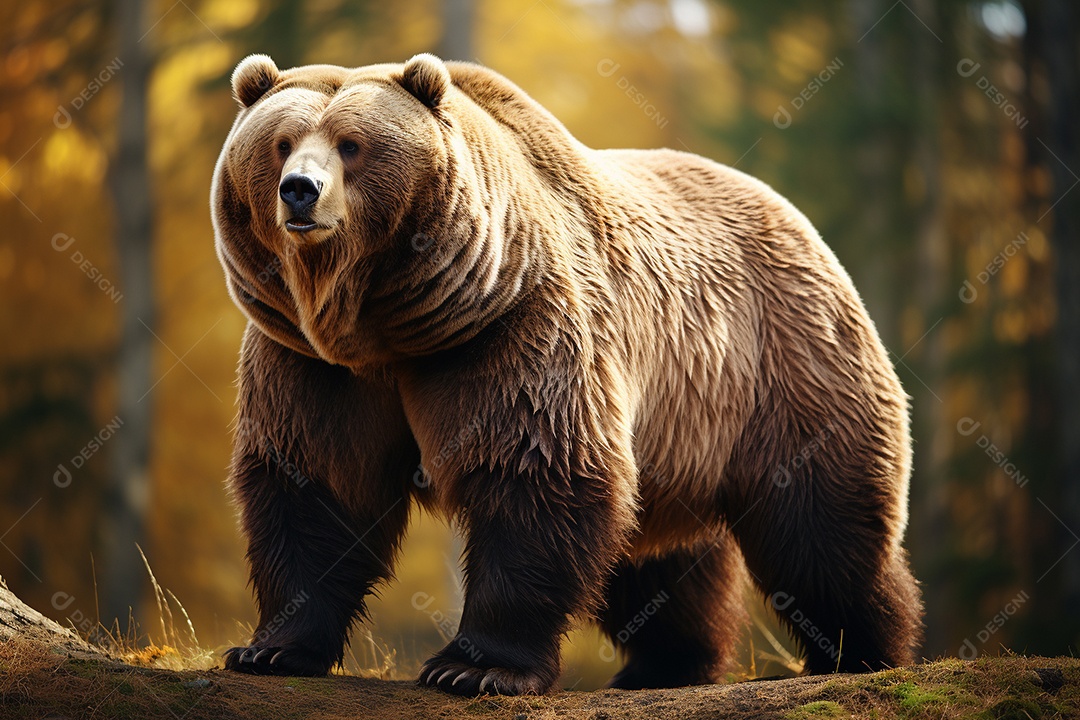 Urso pardo em um habitat natural