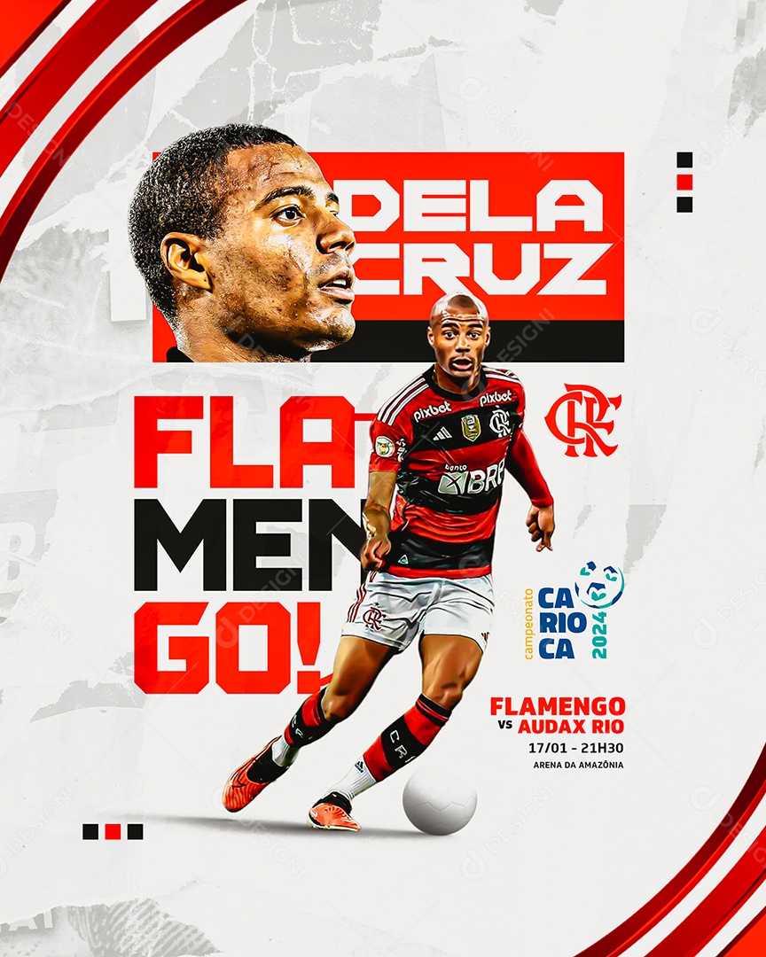 Social Media Flyer Dela Cruz Flamengo PSD Editável