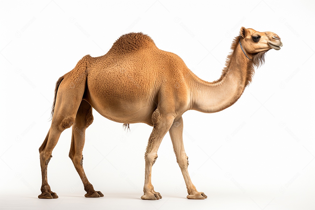 Camelo árabe sobre fundo isolado