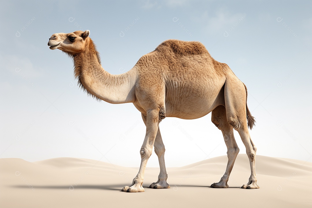 Camelo árabe sobre fundo isolado