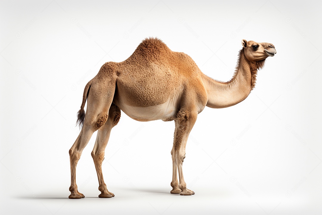 Camelo árabe sobre fundo isolado