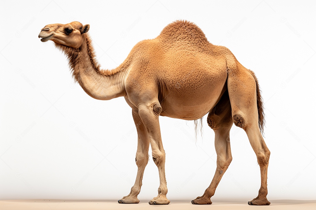 Camelo árabe sobre fundo isolado