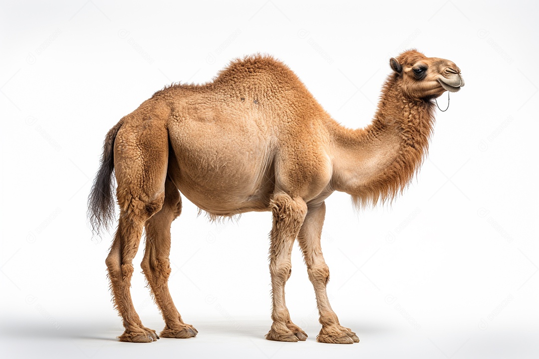 Camelo árabe sobre fundo isolado