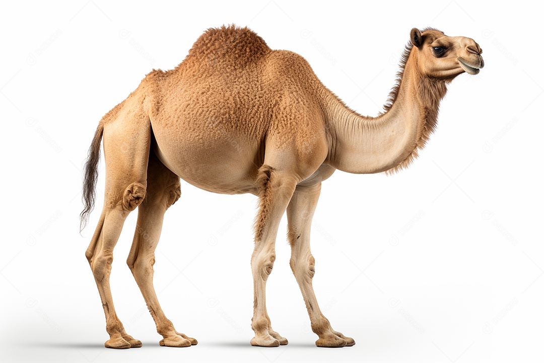 Camelo árabe sobre fundo isolado