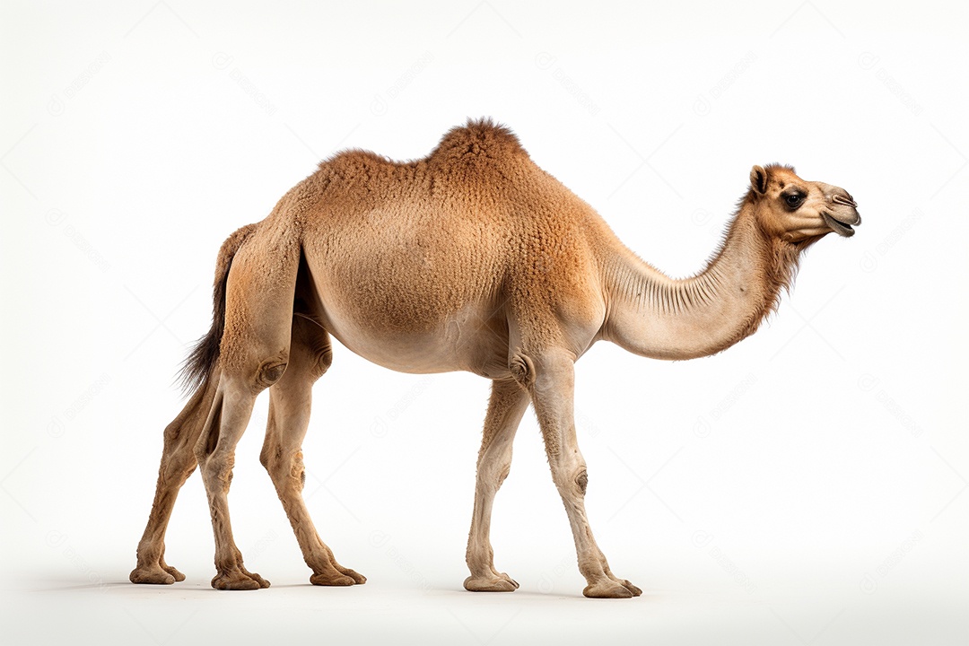 Camelo árabe sobre fundo isolado