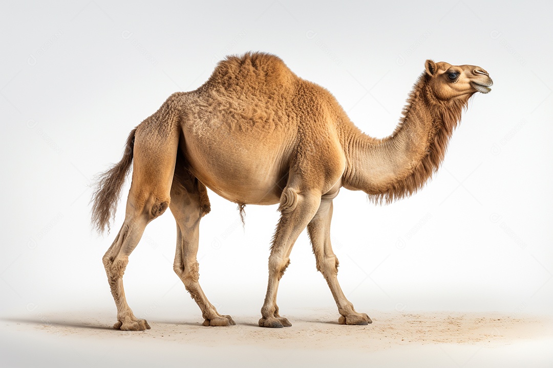 Camelo árabe sobre fundo isolado