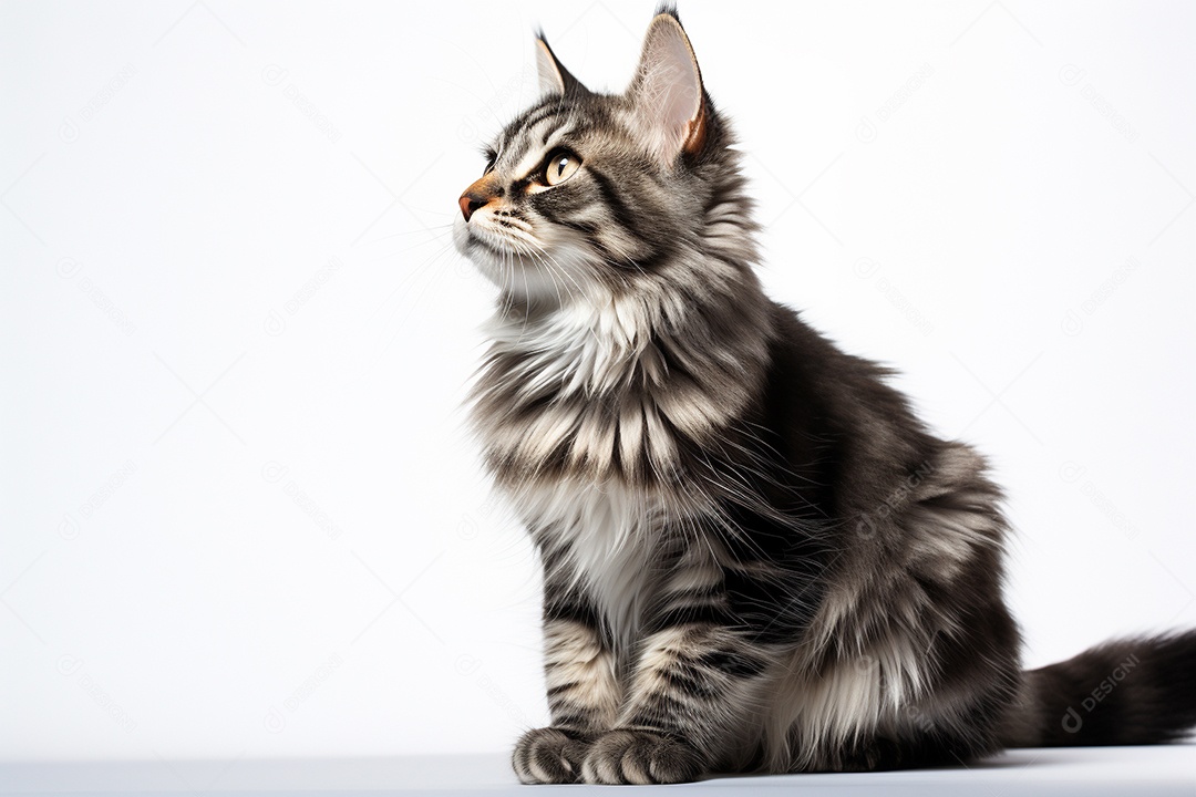 Lindo fofo gato sobre fundo desfocado