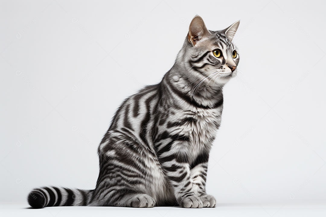 Lindo fofo gato sobre fundo desfocado