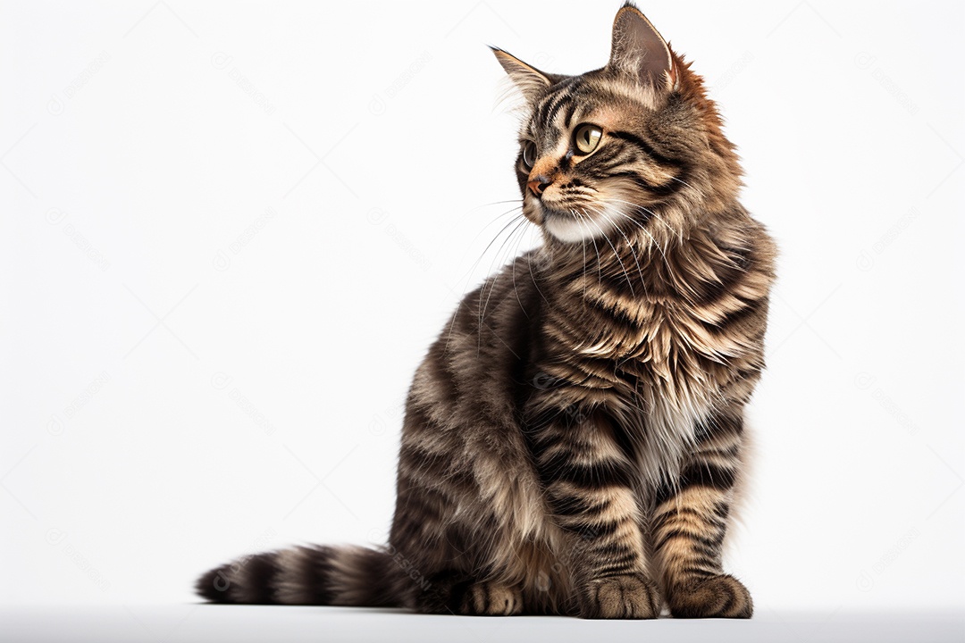 Lindo fofo gato sobre fundo desfocado